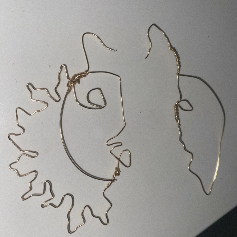 Handmade sun and moon earrings